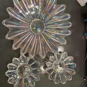 Carnival glass dish set